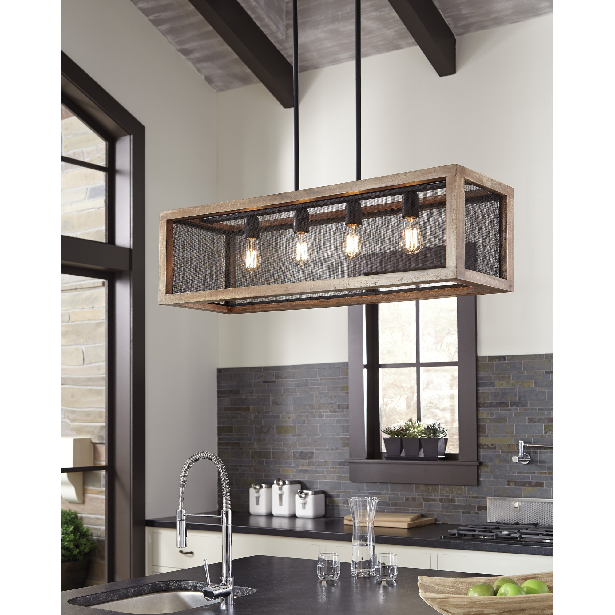 Laurel Foundry Modern Farmhouse Haley 4Light Kitchen Island Pendant